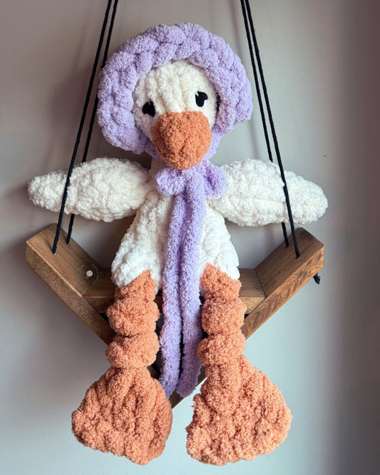 Goose in a bonnet snuggler