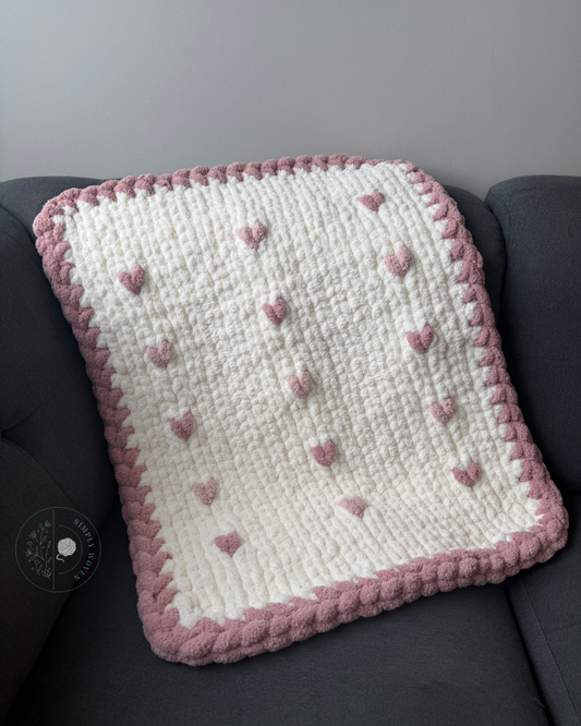 Cloud of hearts baby blanket