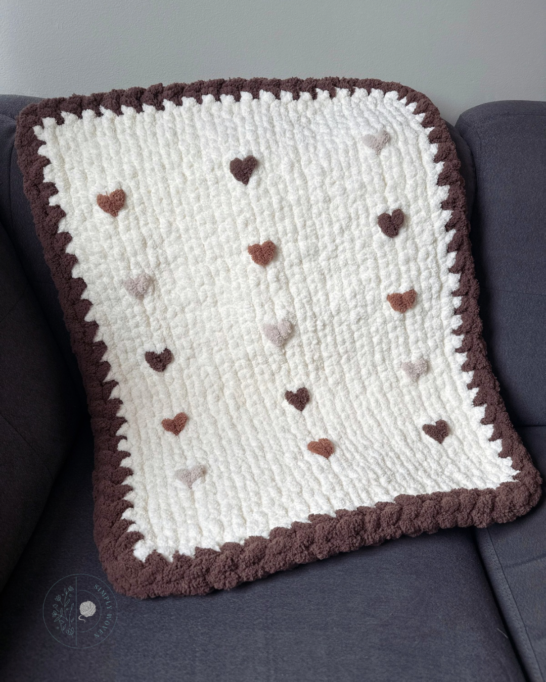 Cloud of hearts baby blanket