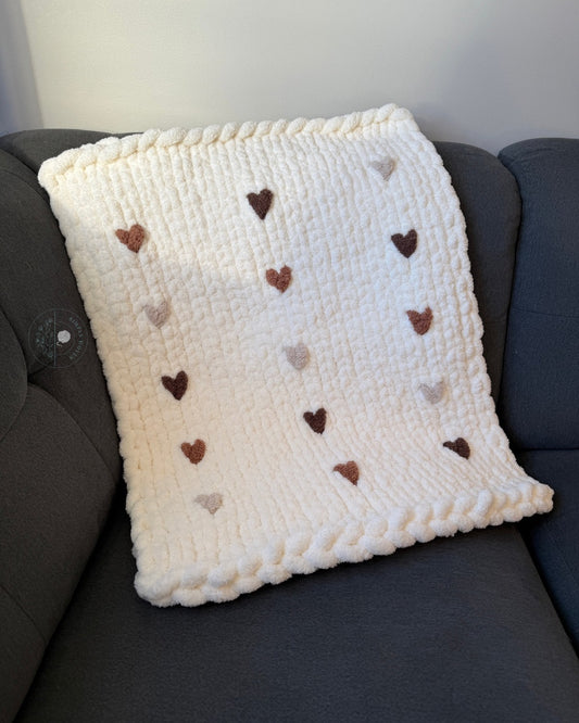 Cloud of hearts baby blanket